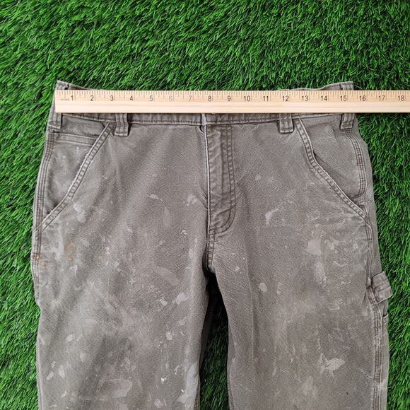 Carhartt Carpenter Baggy Pants 30x28 Distressed Faded Gray Rugged Flex - Picture 7 of 16